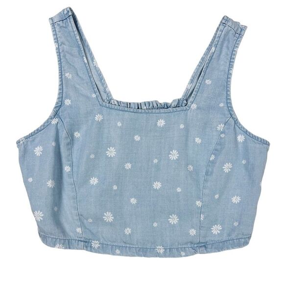 Altar’d State Tencel Chambray Daisy Top M - Picture 1 of 8